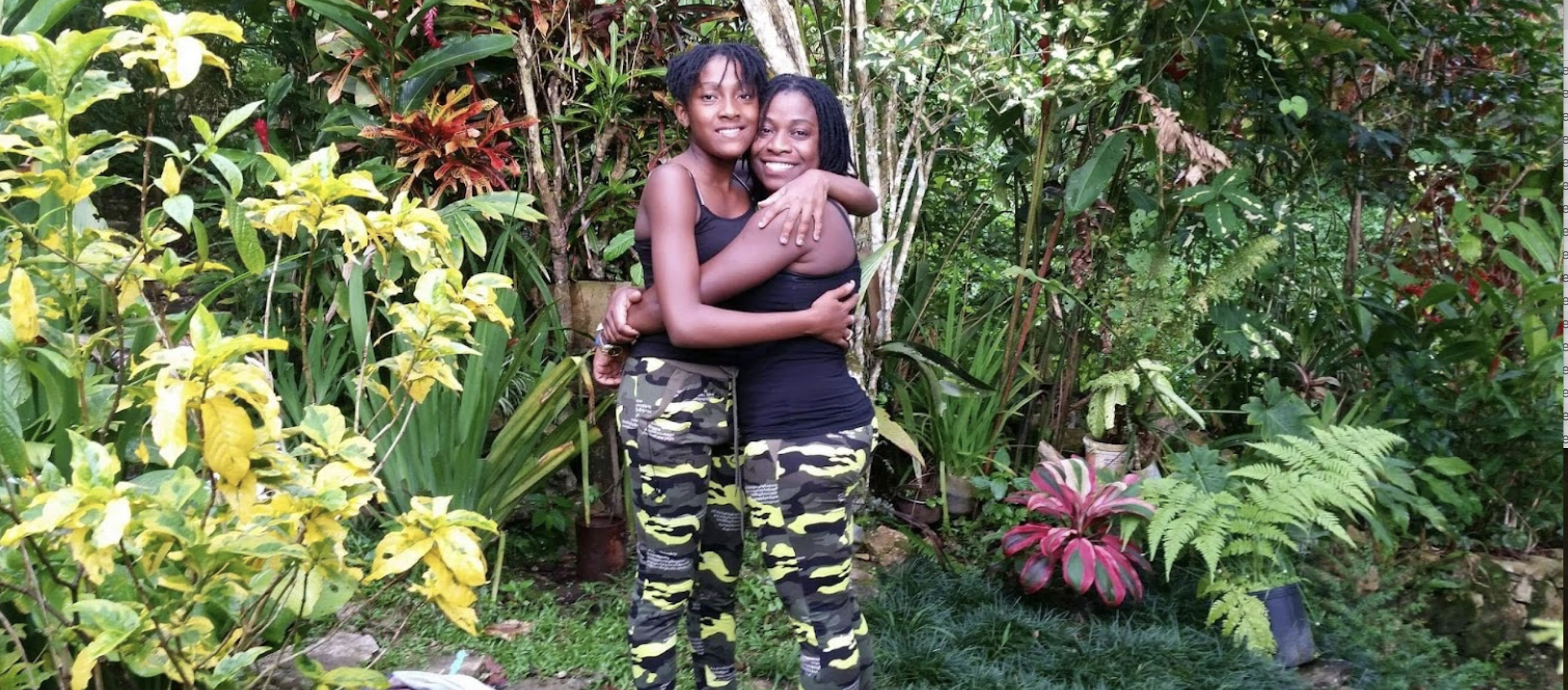 The late Mel, founder of Mel's Botanical Retreat, with her daughter Kiara, in matching outfits